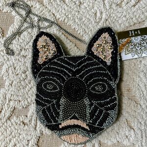 Beaded Frenchie Bulldog Face Crossbody Bag TJMAXX